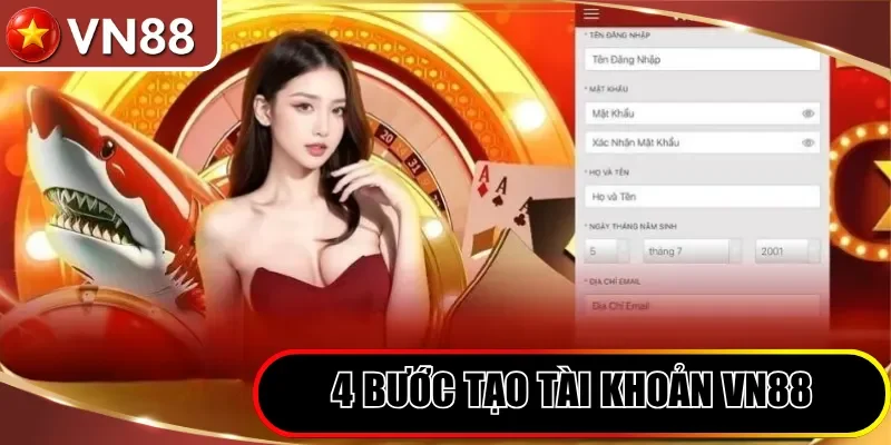 Đăng ký VN88 Hình số 2 4 Bước Tạo Tài Khoản Vn88