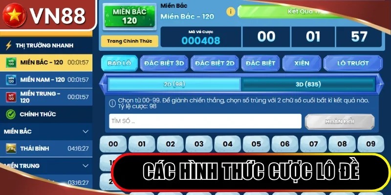 Hướng Dẫn Chơi Lô Đề Việt Nam Ẵm Thưởng Khủng Tại VN88 Hình số 4 Các Hình Thức Cược Lô Đề Đa Dạng Tại Vn88