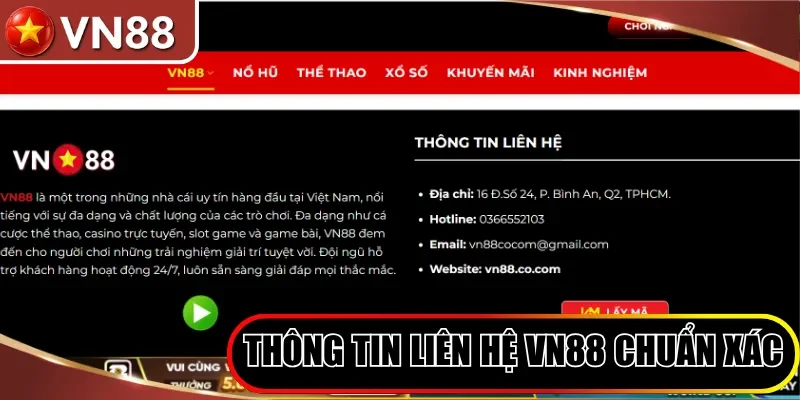 Thông tin liên hệ Hình số 2 Thông Tin Liên Hệ Vn88 Chuẩn Xác