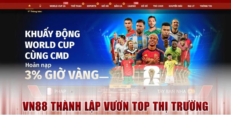 Vn88 Thành Lập Vươn Top Thị Trường Giải Trí Trực Tuyến